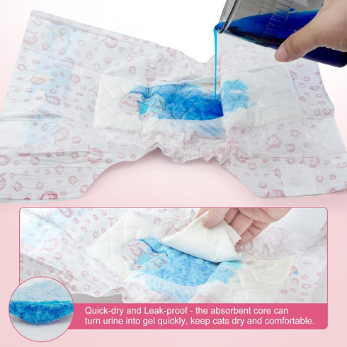 Ypfyed 40 Count Disposable Cat Diapers, Perfect for Both Male and Female Cats, for Elderly, (XS) Incontinent