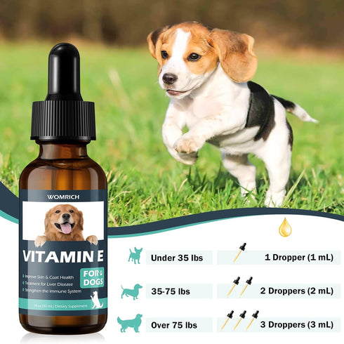 Immune 30 ML Vitamin E for Dogs - Dog Vitamins E - Vitamin E Dropper for Dogs, Improve Skin & Coat Health, Treatment