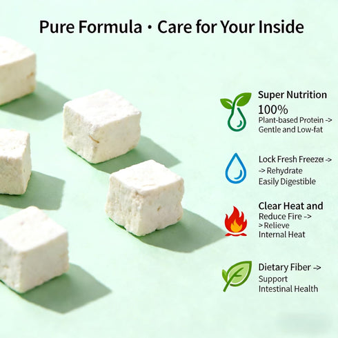 H2ONDBQF 6 oz Freeze-Dried Tofu Cubes High Protein Dehydrated Tofu Instant Vegan Protein for Ramen Toppings, Miso Soup