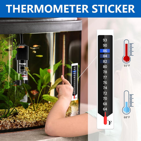FREESEA 25W Aquarium Fish Tank Heater - Small Submersible Water Heater with Preset Temperature for Betta & Turtle