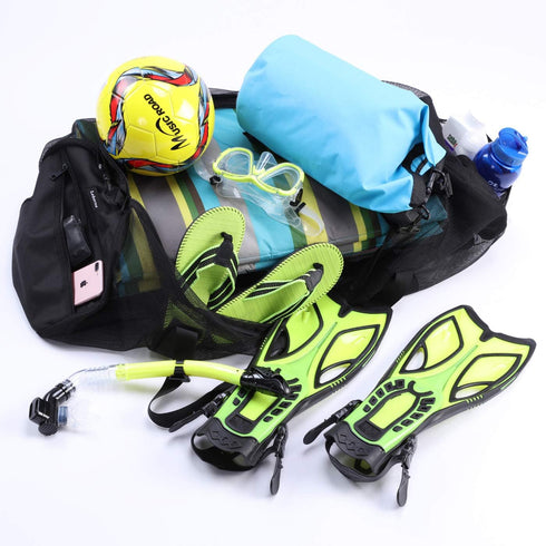 Large Lightweight Beach Bag with Zipper, Mesh Bag for Swimming Pool Sand Toys