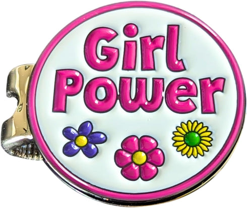 Foretra Girl Power Golf Ball Marker with Magnetic Hat Clip, Funny Golf Gifts and Accessories for Men