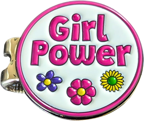 Foretra Girl Power Golf Ball Marker with Magnetic Hat Clip, Funny Golf Gifts and Accessories for Men