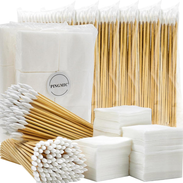 Gun Cleaning Supplies - Patches and Swabs, 6" Long Cotton Swabs, Lint Free Cloth for Most Caliber Firearms