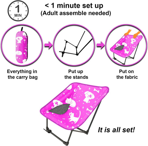 Youth and Kids Camping Chair | Ultra Lightweight, Foldable and Heavy Duty | Ideal Indoor/Outdoor Kid Chair for Camping