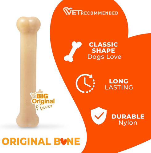 Nylabone Original Bone Power Chew Toy for Dogs, Large, Durable & Tough for Aggressive Chewers