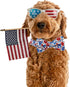 Independence Day Dog Collar with Bowtie, Adjustable Soft Patriotic 4th of July Holiday Gift for Small Dogs