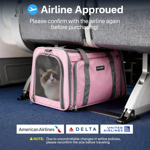 15 lbs, Cozy Expandable Cat Carrier, Airline Approved Soft Sided Pet Carrier for Cats & Small Dogs Up to with Locking