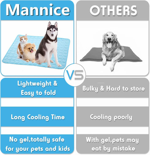 Dog Cooling Mat, Pet Cooling Blanket for Dogs, Cooling Pad for Kennels, Crates, Cars, Indoor & Outdoor, Extra Large