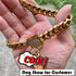Gold Dog Collar with Zirconia Buckle, Metal Puppy Cuban Link Chain Bling Collar for Small Medium Large Dogs (14MM, 26")
