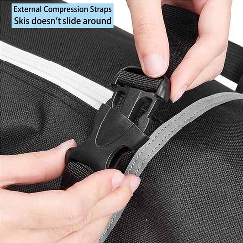 Ski Bag Combo with Ski Boot Bag, Adjustable Length Snow Ski Bags for Air Travel Fit Skis Up to 200cm for All