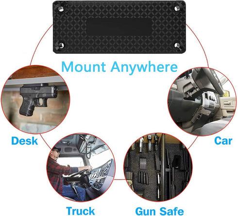 Nswern 37.5LBS Magnetic Gun Mount & Holster for Truck Hidden Rack Cabinet Rubberized, Concealed Gun Magnet Tough