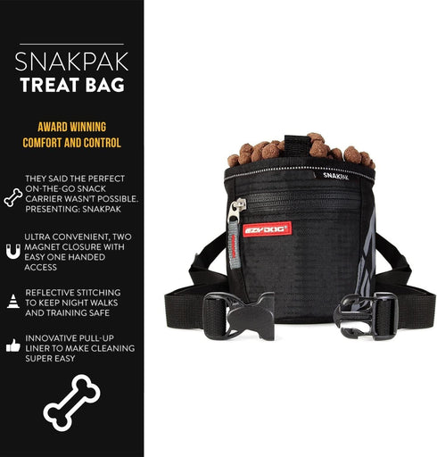 EzyDog SnakPak Wearable Dog Treat Bag Training Pouch with Belt, Red