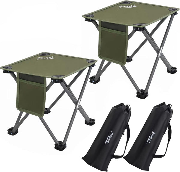 Roptat 2 Pack Camping Stool,Portable Folding Compact Lightweight Stool Seat for Camping Fishing