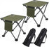 Roptat 2 Pack Camping Stool,Portable Folding Compact Lightweight Stool Seat for Camping Fishing