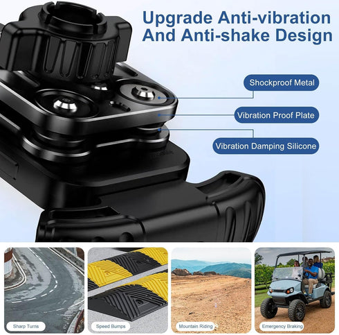 MOSNAI 4.7"-6.9" Golf Cart Magnetic Phone Holder Mount with Vibration Dampener, Anti-Shake Golf Cell Phone Holder
