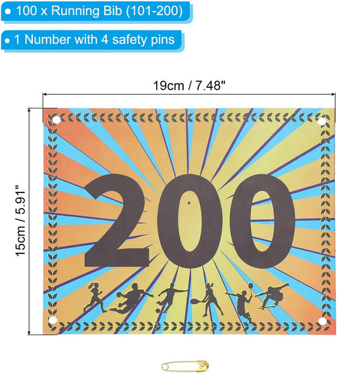 PATIKIL Tearproof Running Bib Numbers, Wheat Ears Waterproof Race Competitor Numbers with Safety Pin for Marathon