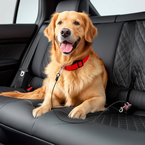 Dog Seat Belt for Car, LApapaye Chew Resistant Safety Restraint, Coated Wire Rope, Double End with Safety Buckle