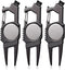 Poen 3 Pcs 7 in 1 Lightweight Golf Divot Tool with Magnetic Ball Marker, Bottle Opener, Club Brush, Groove Cleaner