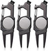 Poen 3 Pcs 7 in 1 Lightweight Golf Divot Tool with Magnetic Ball Marker, Bottle Opener, Club Brush, Groove Cleaner