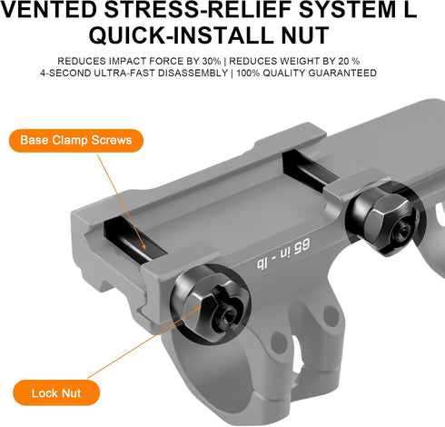 6061-T6 1.42 inch High(1inch/30mm/34mm) Precision Rifle Scope Mounts - Aluminum Picatinny Cantilever Scope Mounts