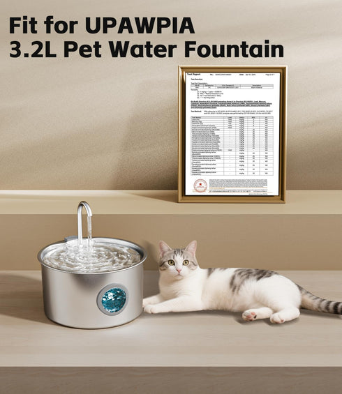 16 Packs 3.2L 8 8 Cat Water Fountain Filter Replacement for UPAWPIA Pet Water Foutain Filters & Sponges Water Filter
