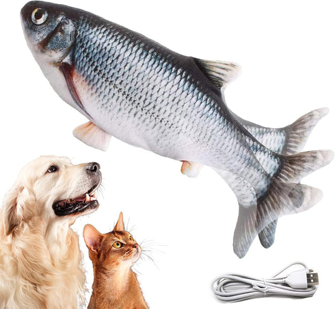 Flopping Fish Electric Moving Dog Toy, Realistic Flopping Fish for Interactive Play, Chew Toy for Small Medium Dogs