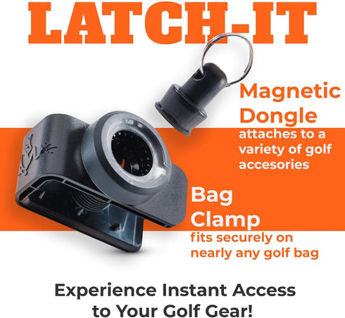 Frogger Golf Bag Latch-It Accessory Attachment System – Magnetic Clip for Golf Towels, Brushes, Rangefinders & More