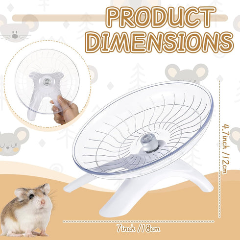 2 Pieces Hamster Wheel Hamster Flying Saucer Fitness Hamster Toys Silent Exercise Wheel Running Wheel for Hamsters Gerbils Mice Hedgehog Guinea Pig and Other Small Pets