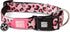 Max & Molly Leopard Pink Dog Collar with Safety QR Code Tag - Soft, Adjustable, Waterproof Collar for Dogs & Puppies