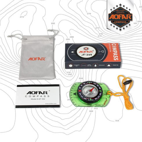 AF-362 AOFAR Orienteering Compass for Hiking and Navigation, Professional Field Compass for Map Reading and Survival