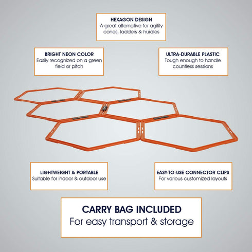 Yes4All Hex Agility Rings/Speed Rings with Carrying Bag for Agility Training