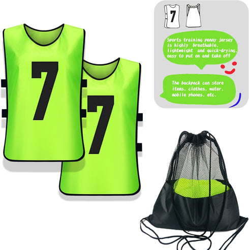 Scrimmage (12 Pack) Training Vest Team Sports Pinnies Jerseys for Adult Youth Soccer Bibs Numbered Practice Jerseys