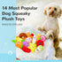 LEGEND SANDY 14 Pack Cute Stuffed Plush Dog Toys - Squeaky Fruits and Vegetables for Small Medium Pets