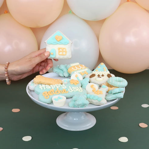 Wufers Handmade Dog Birthday Cookie Box, Hand-Decorated Dog Treats, Dog Gift Box with Locally Sourced Ingredients, 10+