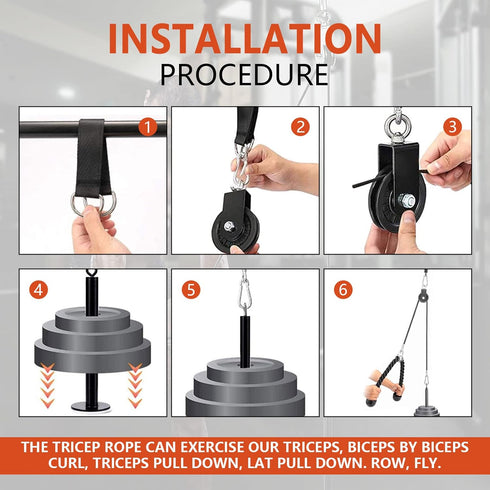 Pulley Cable Machine for Men and Women, Professional Muscle Strength Fitness LAT and Lift System for Home Gym