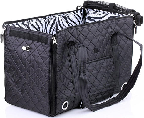 Medium Black Sherpa Park Tote Pet Carrier