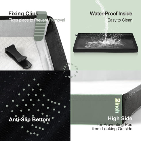 HQ4US 4LEGS 33''x23'' Large Portable Dog Pee Pads Holder for Travel, Puppy Pad Holder Foldable Liner Base Training Pad