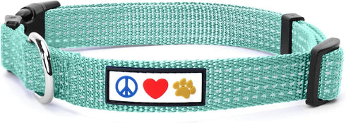 Pawtitas Reflective Dog Collar - Adjustable for Small Dogs, Puppy Collar - Teal