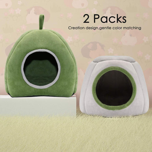YUEPET Guinea Pig Bed 2 Pack, Washable Hideout Accessories for Small Animals like Chinchilla and Hamsters