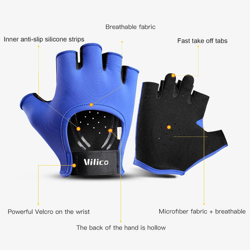 SUJAYU Light Workout Gloves for Women Men, Breathable Adjustable Strap Gym Gloves for Working Out, Microfiber Anti-Slip