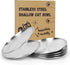 6 Wide Whisker Friendly Cat Dishes Set, 6.7" Stainless Steel Shallow Food Bowls for Indoor Kitten Feeding