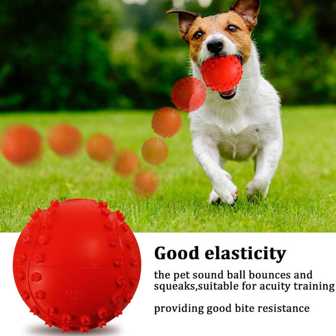 Frienda Squeaky Dog Toy Ball, Reliable Rubber Squeaker for Interactive Puppy Chew Toys, Tennis Shape