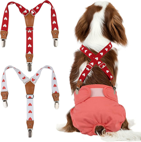 Pet Soft Dog Suspenders 2 Pieces Female Dog Diaper Suspenders for Dogs