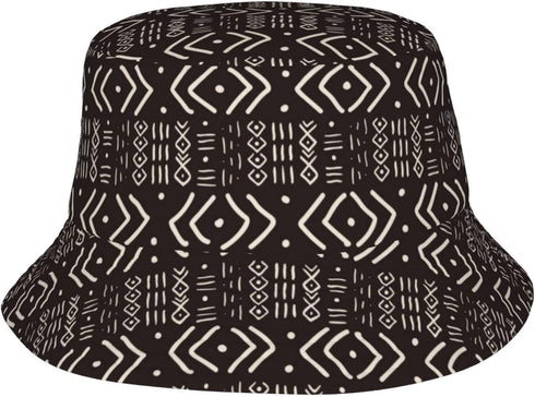 Summer African Bucket Hat | Abstract Fisherman Cap for Women Men | Beach Sun Hat for Travel Outdoor Camping