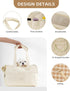 Soft-Sided Dog Carrier for Small Dogs and Cats, Collapsible Cotton Bag with Large Pockets (Beige, 13.6" L x 6.5" W x