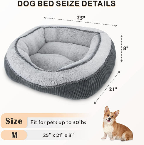 SIWA MARY Dog Beds for Small Medium Large Dogs & Cats, Washable Orthopedic Sofa Bed, Soft Calming Design