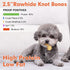 MON2SUN 2.5 Inch 60 Count Dog Rawhide Knot Bones Small Rawhide Bones Mini Chews Chicken Flavour for Puppy and Small