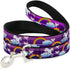Buckle-Down Dog Leash, Unicorns Rainbows Stripes, Purple, 6 Feet Long, 0.5 Inch Wide
