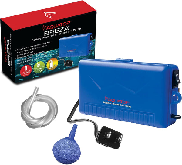 Aquatop BREZA Battery Powered Air Pump with AC Power Failure Sensor for Aquatic Transport